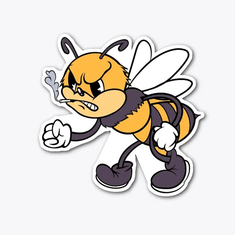 Smokin' Bee Large Sticker